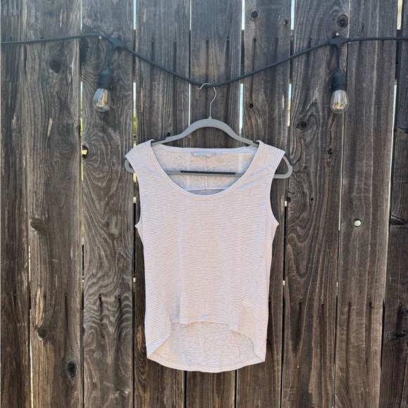 Athleta Tops - Athleta Breezy Grey and White Stripe Muscle Tank-Scoop neck with high-low hem XS